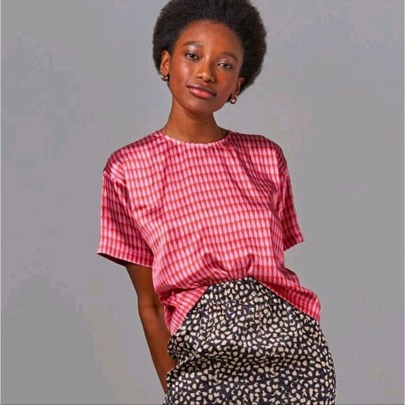 Tucker The Eden Silk Tee Classic Teardrop in Peach - Picture 1 of 2
